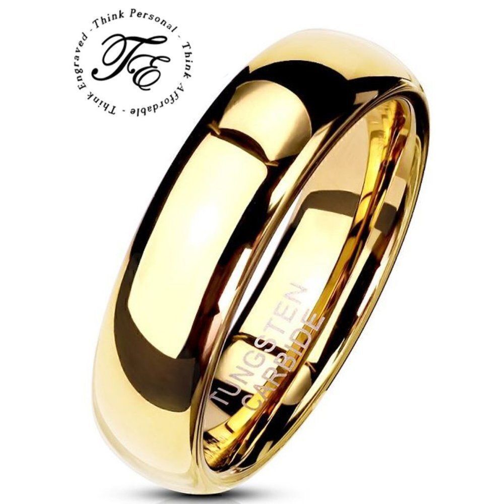 Men's Gold Tungsten Wedding Ring Band - Gold Wedding Ring For Him